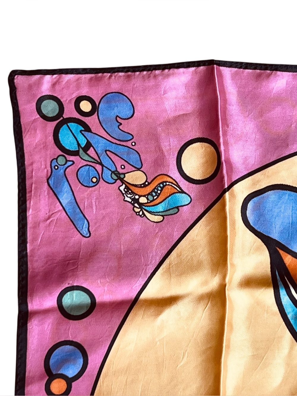 Peter Max 1970s Vintage Rare Pop Art Love Silk Scarf Psychedelic Colorful Pink - Picture 11 of 15